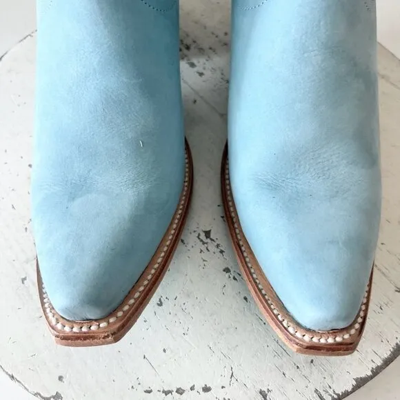 Lane EMMA JANE Womens Cowboy Boots 6.5 Western Light Blue Cowgirl Mid Calf Tall