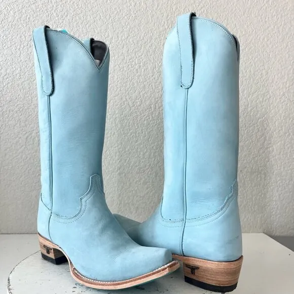 Lane EMMA JANE Womens Cowboy Boots 6.5 Western Light Blue Cowgirl Mid Calf Tall