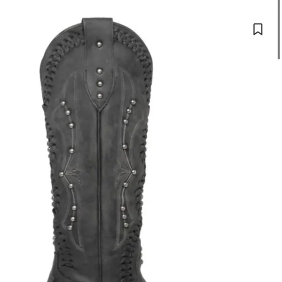 Lane jet black cassette stuffed western boots