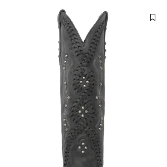 Lane jet black cassette stuffed western boots