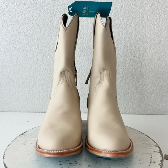 Lane PLAIN JANE Midi Boots Womens Cowboy Booties 10 Western Tan Cowgirl Short