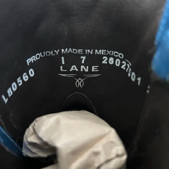 Lane SMOKESHOW Womens Cowboy Boots 7 Blue Leather Western Cowgirl Short Bootie