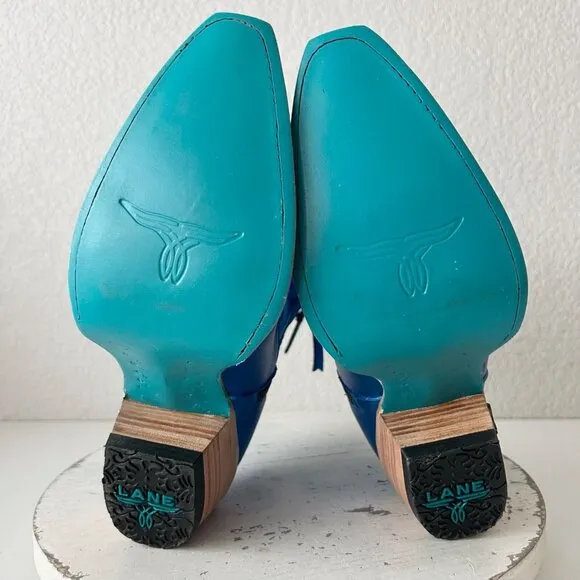 Lane SMOKESHOW Womens Cowboy Boots 8.5 Blue Leather Western Cowgirl Short Bootie