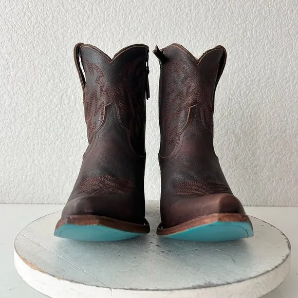 Lane SMOKESHOW Womens Cowboy Boots 9 Brown Leather Western Cowgirl Short Bootie