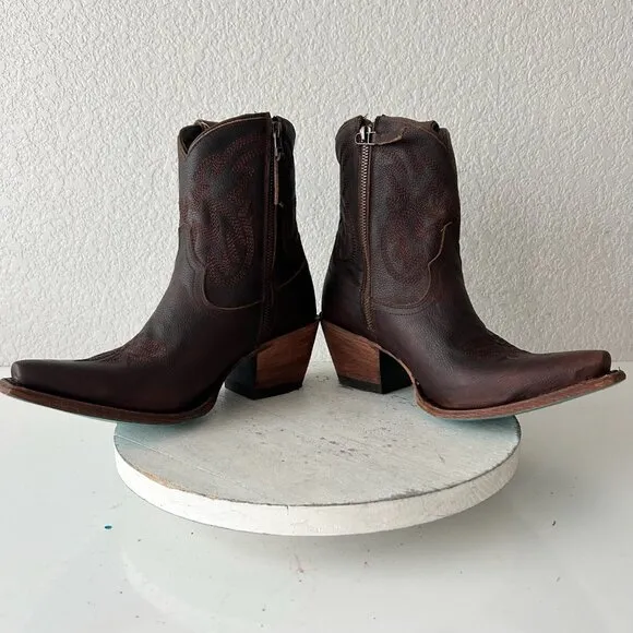 Lane SMOKESHOW Womens Cowboy Boots 9 Brown Leather Western Cowgirl Short Bootie