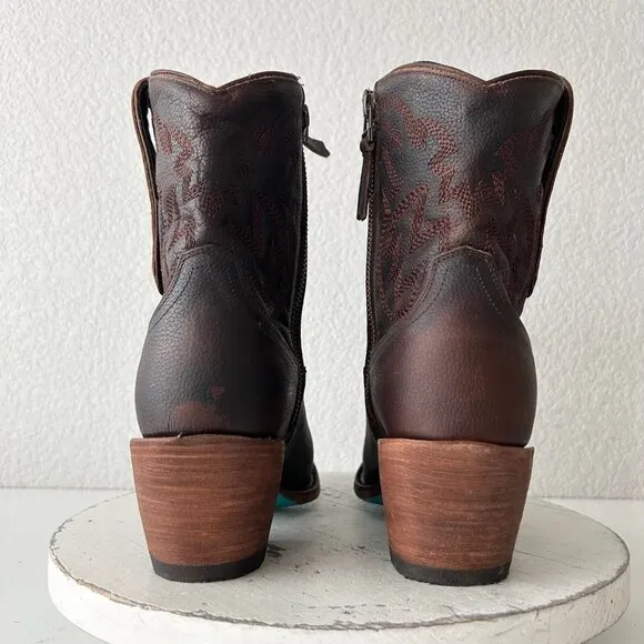 Lane SMOKESHOW Womens Cowboy Boots 9 Brown Leather Western Cowgirl Short Bootie