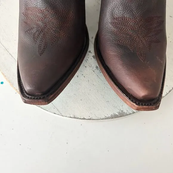 Lane SMOKESHOW Womens Cowboy Boots 9 Brown Leather Western Cowgirl Short Bootie