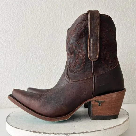 Lane SMOKESHOW Womens Cowboy Boots 9 Brown Leather Western Cowgirl Short Bootie