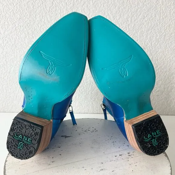 Lane SMOKESHOW Womens Cowboy Boots 9.5 Blue Leather Western Cowgirl Short Bootie