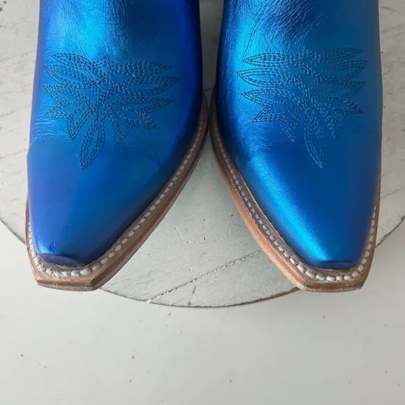 Lane SMOKESHOW Womens Cowboy Boots 9.5 Blue Leather Western Cowgirl Short Bootie