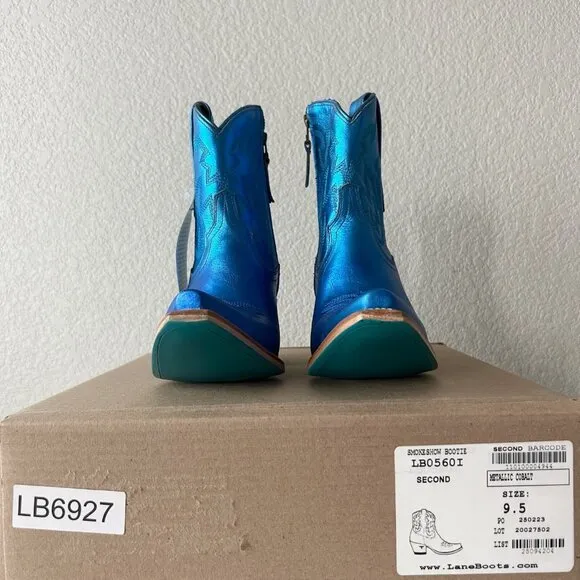 Lane SMOKESHOW Womens Cowboy Boots 9.5 Blue Leather Western Cowgirl Short Bootie