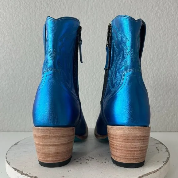 Lane SMOKESHOW Womens Cowboy Boots 9.5 Blue Leather Western Cowgirl Short Bootie