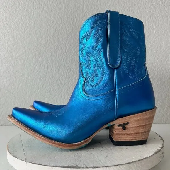 Lane SMOKESHOW Womens Cowboy Boots 9.5 Blue Leather Western Cowgirl Short Bootie