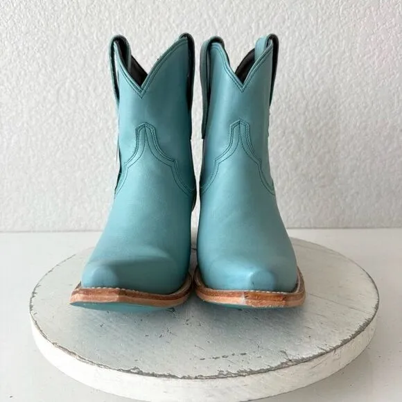 Lane EMMA JANE Womens Cowboy Bootie 9 Turquoise Leather Western Cowgirl Boots