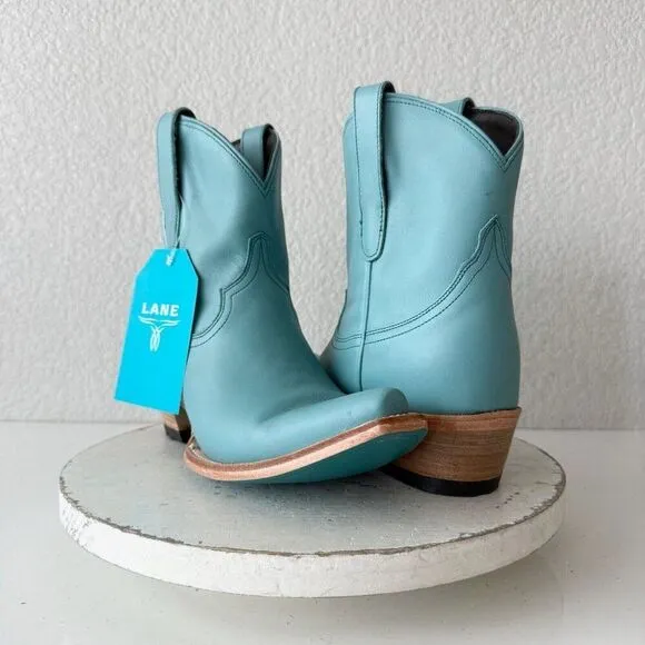Lane EMMA JANE Womens Cowboy Bootie 9 Turquoise Leather Western Cowgirl Boots