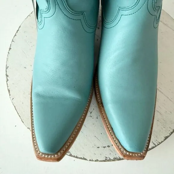 Lane EMMA JANE Womens Cowboy Bootie 9 Turquoise Leather Western Cowgirl Boots