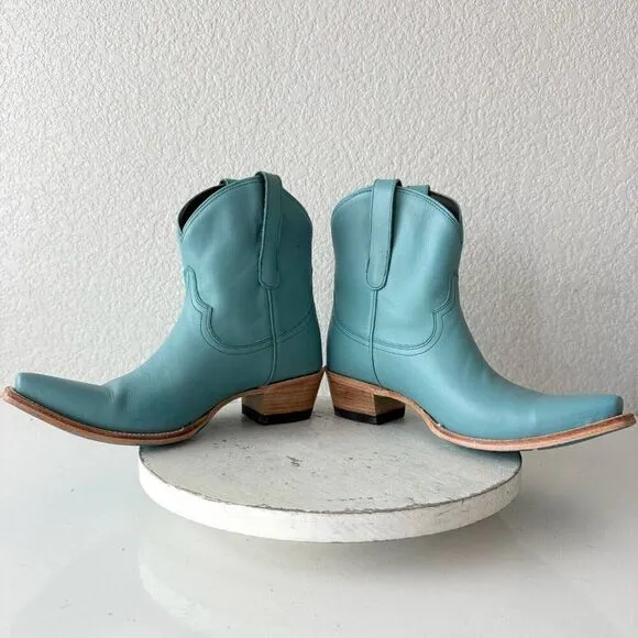 Lane EMMA JANE Womens Cowboy Bootie 9 Turquoise Leather Western Cowgirl Boots