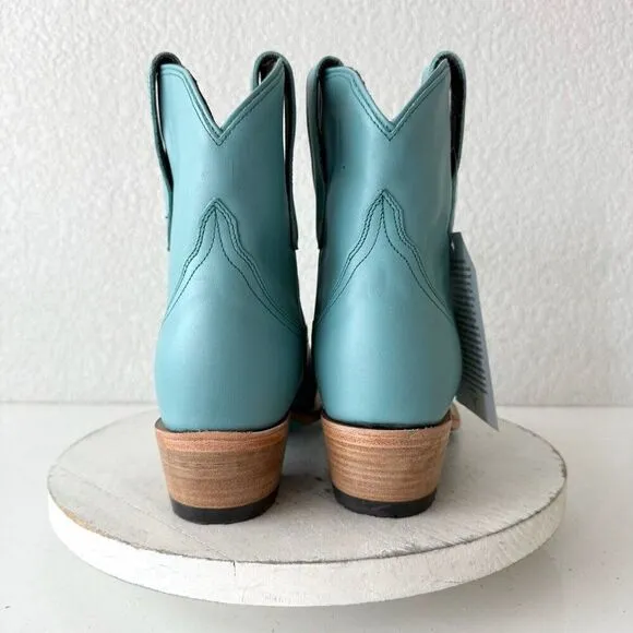 Lane EMMA JANE Womens Cowboy Bootie 9 Turquoise Leather Western Cowgirl Boots