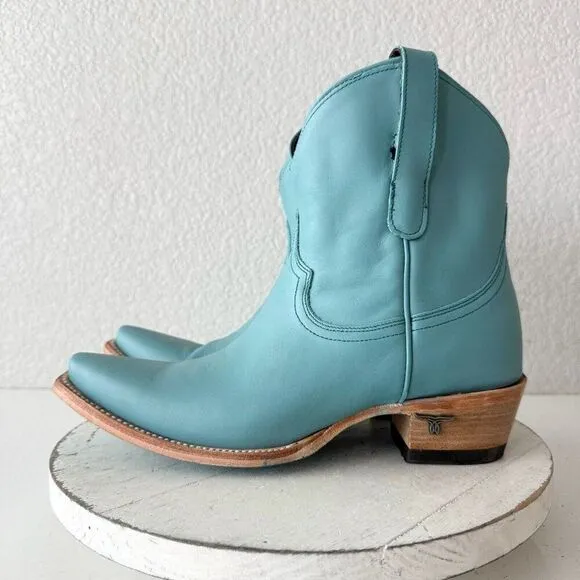 Lane EMMA JANE Womens Cowboy Bootie 9 Turquoise Leather Western Cowgirl Boots