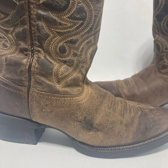 Laredo 51112 Cowboy Boots Brown Leather Women's 8.5 M Western Cowgirl Distressed