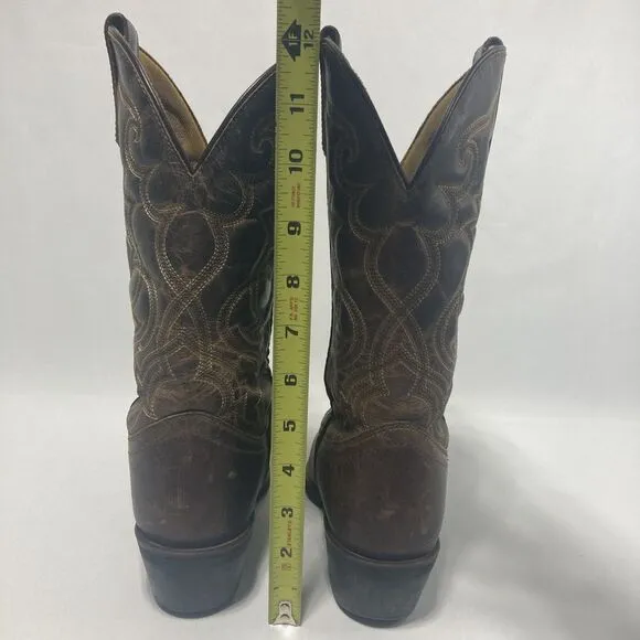 Laredo 51112 Cowboy Boots Brown Leather Women's 8.5 M Western Cowgirl Distressed