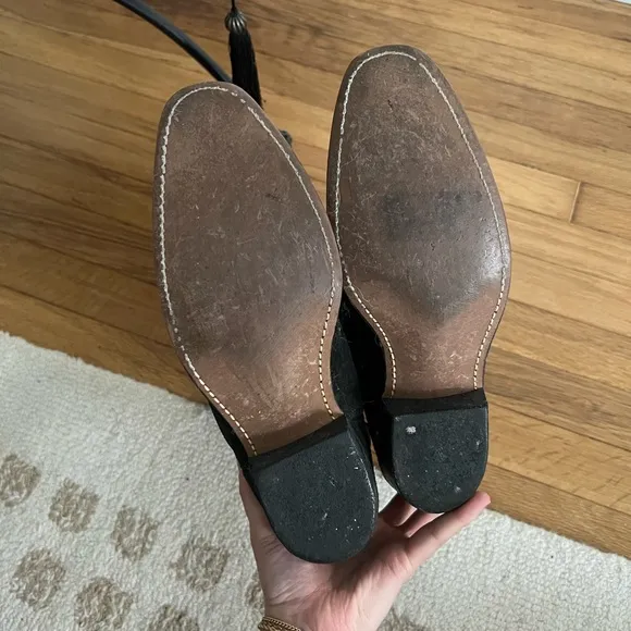 Laredo Black Suede Western Cowboy Boots