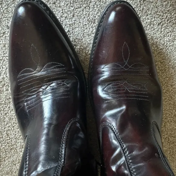 LAREDO men’s long haul black cherry leather side zipper western boots