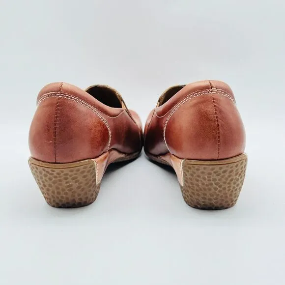 L'Artiste Shoes Womens 35 US 5 Brown Colorblock Leather Clogs Heels NEW