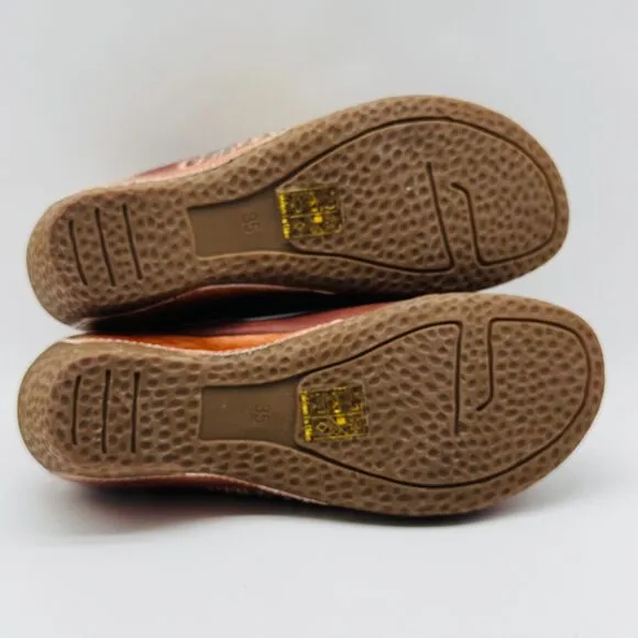 L'Artiste Shoes Womens 35 US 5 Brown Colorblock Leather Clogs Heels NEW