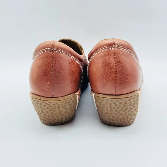 L'Artiste Shoes Womens 35 US 5 Brown Colorblock Leather Clogs Heels NEW