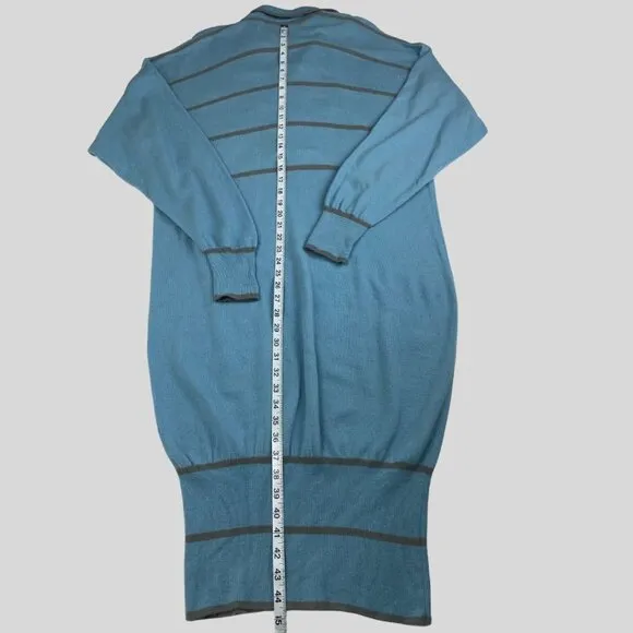 LAURA BIAGIOTTI Vintage Cashmere Mid-length Light Blue Knit dress Size 42