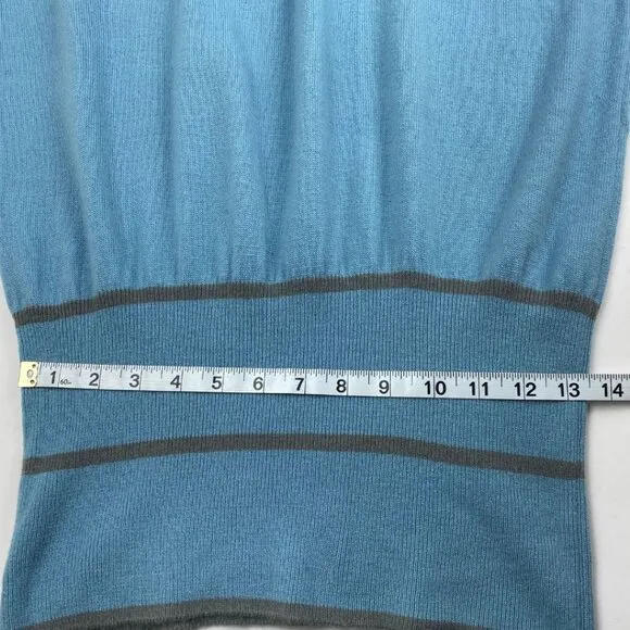 LAURA BIAGIOTTI Vintage Cashmere Mid-length Light Blue Knit dress Size 42