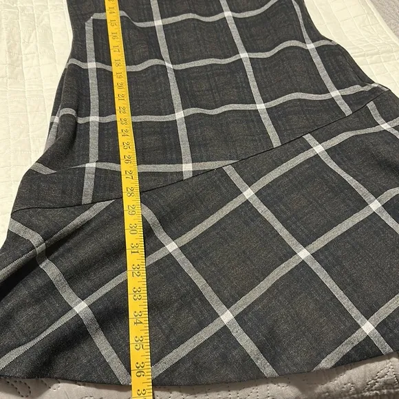 Lauren Ralph Lauren Fit and Flare Dress Gray Plaid Size 12 Dark Academia