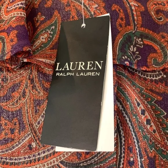 Lauren Ralph Lauren NWT sz 10 paisley long maxi dress with ruffles