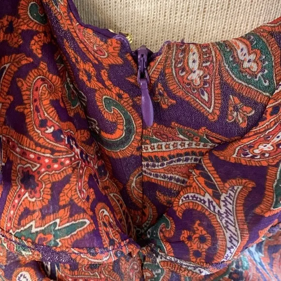 Lauren Ralph Lauren NWT sz 10 paisley long maxi dress with ruffles
