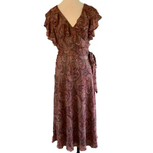 Lauren Ralph Lauren NWT sz 10 paisley long maxi dress with ruffles