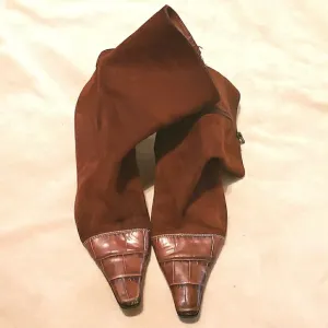LAVORAZIONE ARTIGIANA BROWN ANKLE BOOTS SZ 39