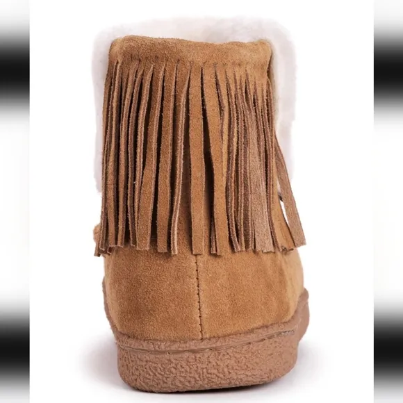 Leather Goods by MUK LUKS Camel Veroni Fringe Suede Boot, Women Sz 8