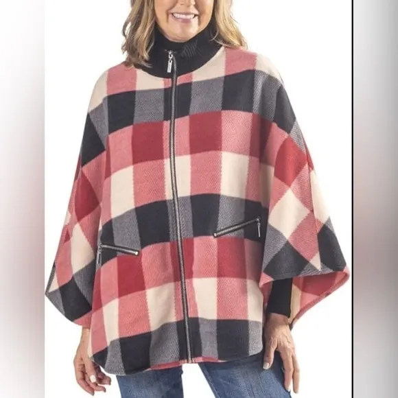 LeModa Cozy Coat Full Zip Fleece Poncho