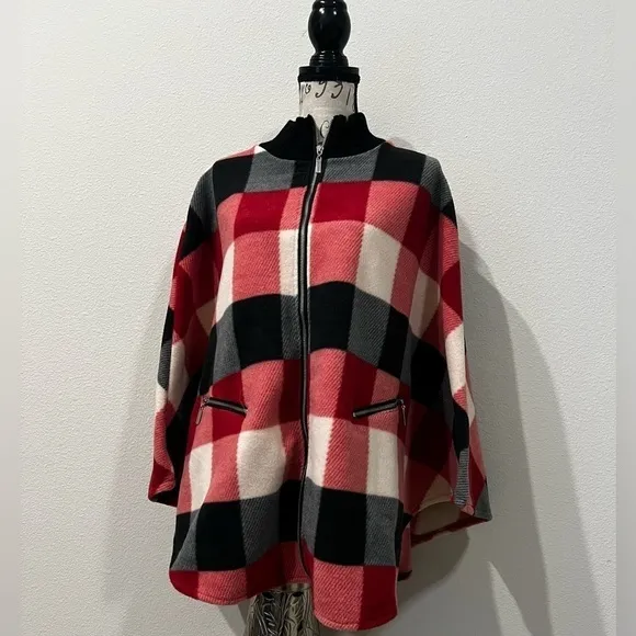 LeModa Cozy Coat Full Zip Fleece Poncho