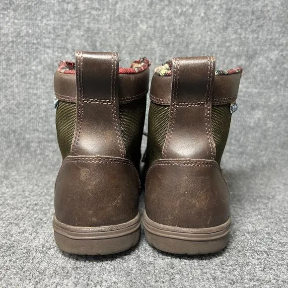 Lems Timber Unisex US M8.5/W10 Boots Brown Green Leather Lace-Up Hiking Boot