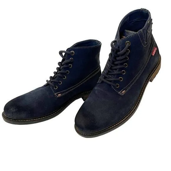 Levi's Sheffield Navy Blue Suede‎ Leather Mens Work Boots Size 8, 231366-700-17