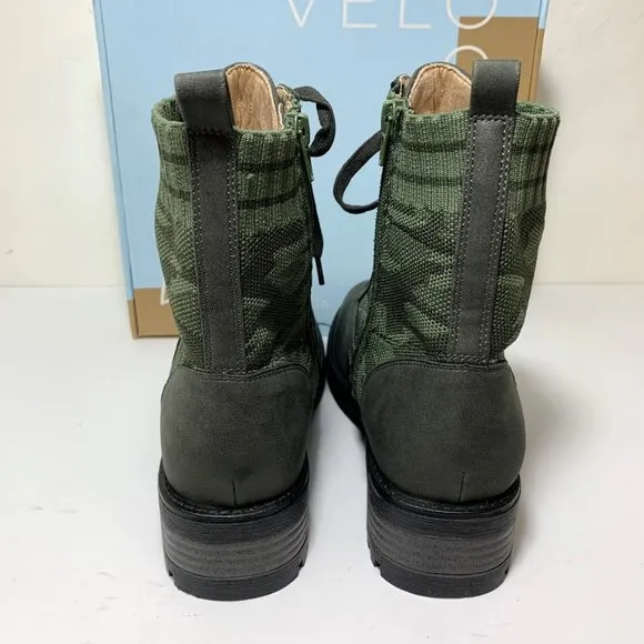 LifeStride Knockout Combat Boots Camo Lug Sole Booties Olive Green Size 9 NEW