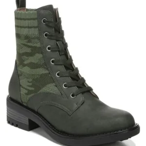 LifeStride Knockout Combat Boots Camo Lug Sole Booties Olive Green Size 9 NEW