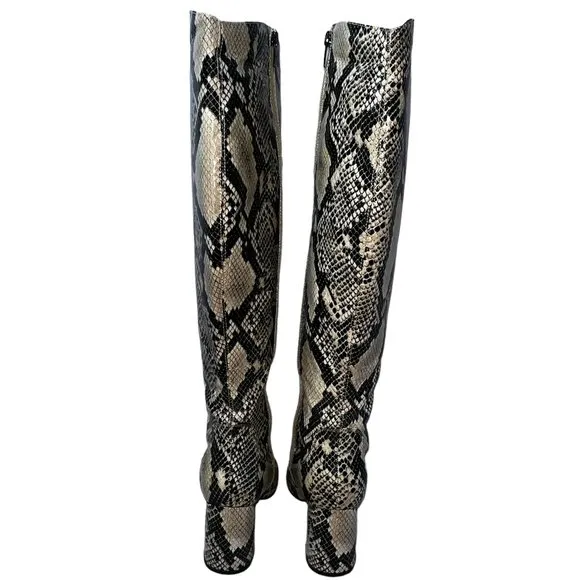 Like new Marc Fisher Snakeskin Print Faux Leather Boots Size 7