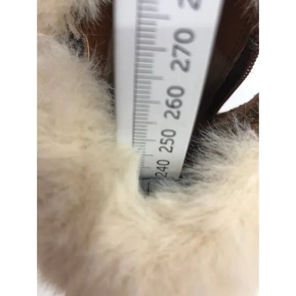 Linea Paolo Wedge Boots Flossie  Faux Fur Cuff Ankle Boots 6.5 Women's