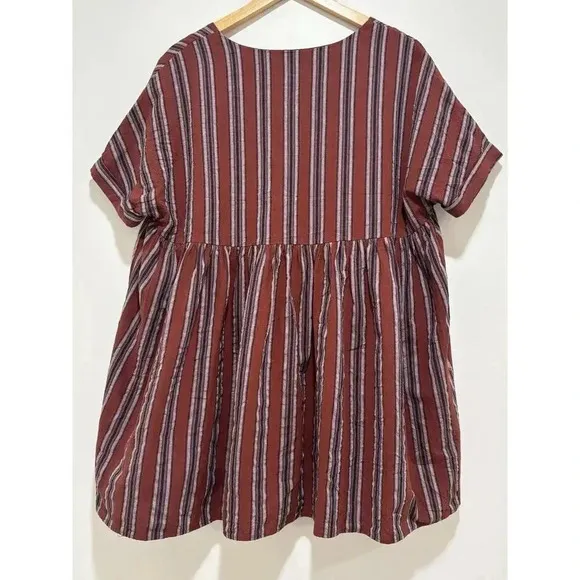 Listicle Boho Striped Print Babyboll Tunic Dress