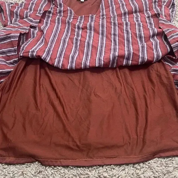 Listicle Boho Striped Print Babyboll Tunic Dress