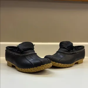 L.L. Bean Low Duck Boots Rubber Mocs | Black | size 7 | EUC
