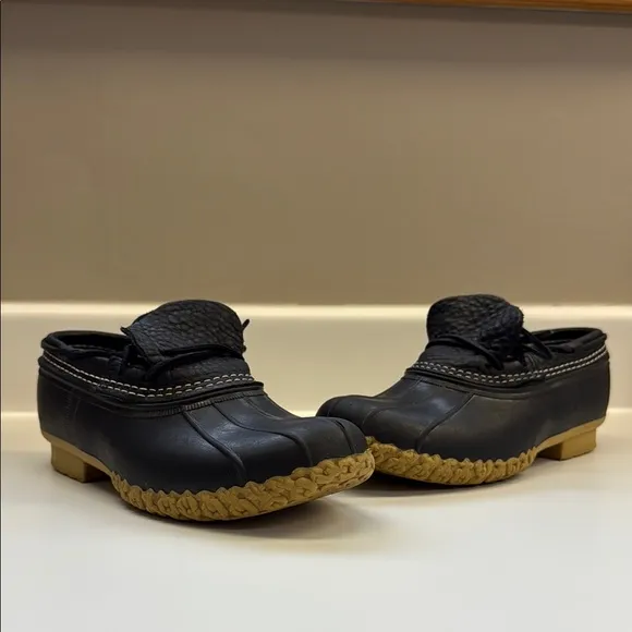 L.L. Bean Low Duck Boots Rubber Mocs | Black | size 7 | EUC